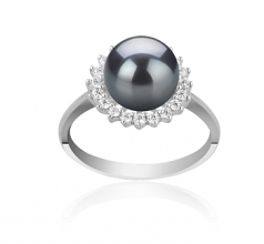 8-9mm AAAA Quality Freshwater Cultured Pearl Ring in Dreama Black
