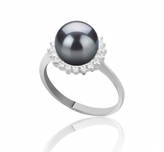 8-9mm AAAA Quality Freshwater Cultured Pearl Ring in Dreama Black