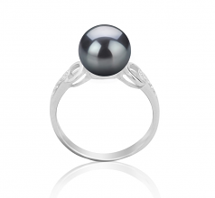 8-9mm AAAA Quality Freshwater Cultured Pearl Ring in Eunice Black