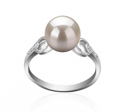 8-9mm AAAA Quality Freshwater Cultured Pearl Ring in Eunice White