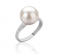 10-11mm AAAA Quality Freshwater Cultured Pearl Ring in Oana White