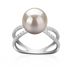 9-10mm AAAA Quality Freshwater Cultured Pearl Ring in Zana White