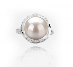 11-12mm AAA Quality Freshwater Cultured Pearl Ring in Wendy White