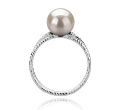 8-9mm AAA Quality Japanese Akoya Cultured Pearl Ring in Rahara White