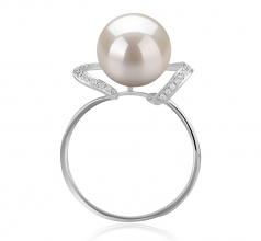 10-11mm AAAA Quality Freshwater Cultured Pearl Ring in Sheila White