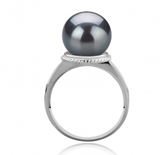 10-11mm AAA Quality Tahitian Cultured Pearl Ring in Tindra Black