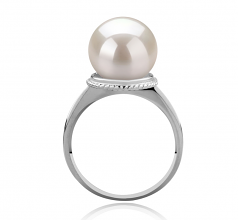 10-11mm AAAA Quality Freshwater Cultured Pearl Ring in Tindra White