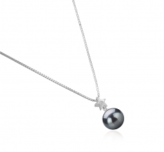 9-10mm AAA Quality Tahitian Cultured Pearl Pendant in Star Black