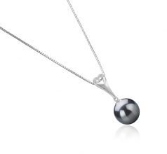 10-11mm AAA Quality Tahitian Cultured Pearl Pendant in Bunny Black