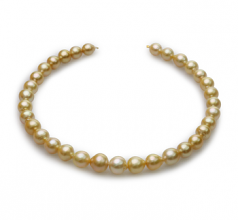 10-14mm Baroque Quality South Sea Cultured Pearl Necklace in 18-inch Gold