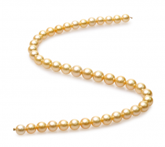 9-11.4mm AA Quality South Sea Cultured Pearl Necklace in 18-inch Gold