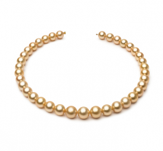 10.4-13.2mm AAA Quality South Sea Cultured Pearl Necklace in 18-inch Gold