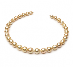 10.1-12.5mm Baroque Quality South Sea Cultured Pearl Necklace in Golden 18-inch Gold