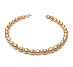 10.1-12.5mm Baroque Quality South Sea Cultured Pearl Necklace in 18-inch Gold