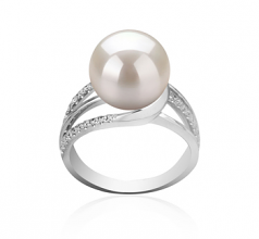 10-11mm AAAA Quality Freshwater Cultured Pearl Ring in Layana White
