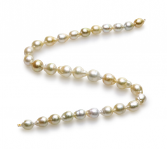 10-13mm Baroque Quality South Sea Cultured Pearl Necklace in 18-inch Multicolor