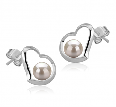 5-6mm AAAA Quality Freshwater Cultured Pearl Earring Pair in Nadira White