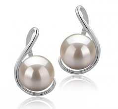 6-7mm AAAA Quality Freshwater Cultured Pearl Earring Pair in Tamika White