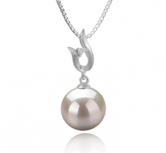 9-10mm AAAA Quality Freshwater Cultured Pearl Pendant in Samantha White