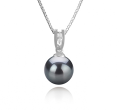 8-9mm AAAA Quality Freshwater Cultured Pearl Pendant in Nerea Black