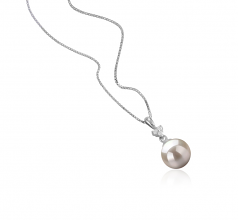 8-9mm AA Quality Japanese Akoya Cultured Pearl Pendant in Ellice White