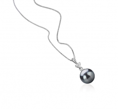 8-9mm AA Quality Japanese Akoya Cultured Pearl Pendant in Ellice Black