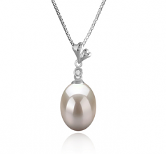 9-10mm AAA Quality Freshwater Cultured Pearl Pendant in Alaska White