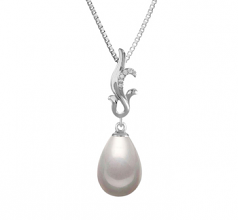 10-11mm AAA Quality Freshwater Cultured Pearl Pendant in Mildred White