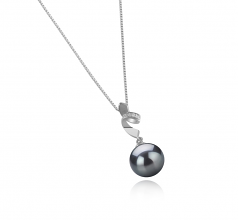 9-10mm AAA Quality Tahitian Cultured Pearl Pendant in Winola Black