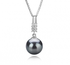 9-10mm AAA Quality Tahitian Cultured Pearl Pendant in Thelma Black