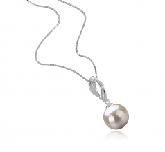 9-10mm AAAA Quality Freshwater Cultured Pearl Pendant in Shamara White