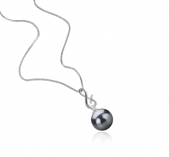 9-10mm AAA Quality Tahitian Cultured Pearl Pendant in Valena Black