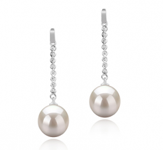 10-11mm AAAA Quality Freshwater Cultured Pearl Earring Pair in Porsha White