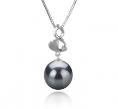 10-11mm AAA Quality Tahitian Cultured Pearl Pendant in Niamh Black