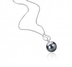 10-11mm AAA Quality Tahitian Cultured Pearl Pendant in Belinda Black