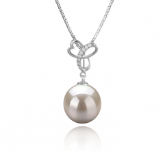 10-11mm AAAA Quality Freshwater Cultured Pearl Pendant in Dorothy White