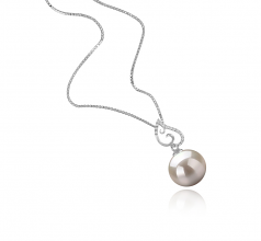 10-11mm AAAA Quality Freshwater Cultured Pearl Pendant in Belinda White