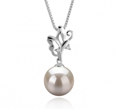 9-10mm AAAA Quality Freshwater Cultured Pearl Pendant in Braith White