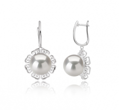 12-13mm AA+ Quality Freshwater - Edison Cultured Pearl Earring Pair in Edison Blenda White