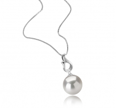 11-12mm AAAA Quality Freshwater - Edison Cultured Pearl Pendant in Elin White