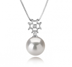 11-12mm AAAA Quality Freshwater - Edison Cultured Pearl Pendant in Tatiana White
