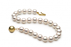 6.5-7mm Hanadama - AAAA Quality Japanese Akoya Cultured Pearl Bracelet in Hanadama 7-inch White