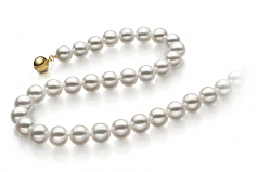 8.5-9mm Hanadama - AAAA Quality Japanese Akoya Cultured Pearl Necklace in Hanadama 23-inch White