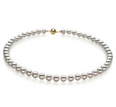 7-7.5mm Hanadama - AAAA Quality Japanese Akoya Cultured Pearl Necklace in Hanadama 16-inch White