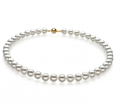 9-9.5mm Hanadama - AAAA Quality Japanese Akoya Cultured Pearl Necklace in Hanadama 16-inch White