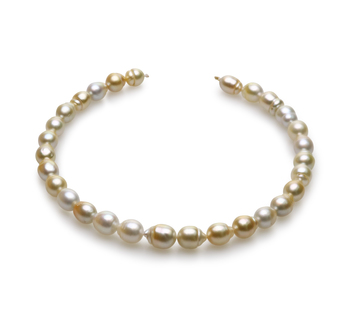 10.4-13mm Baroque Quality South Sea Cultured Pearl Necklace in 18-inch Multicolor