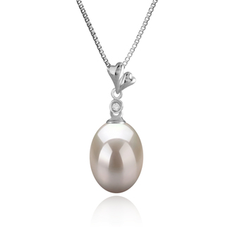 9-10mm AAA Quality Freshwater Cultured Pearl Pendant in Alaska White 9-10mm AAA Quality Freshwater Cultured Pearl Pendant in Alaska White
