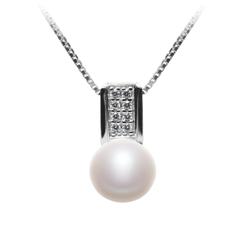 8-9mm AAA Quality Freshwater Cultured Pearl Pendant in Alina White