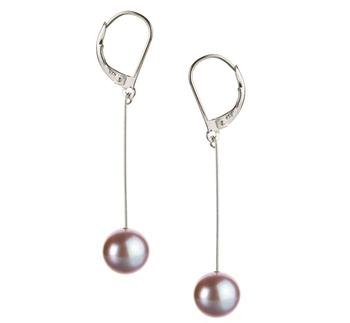 8-9mm AA Quality Freshwater Cultured Pearl Earring Pair in Amy Lavender 8-9mm AA Quality Freshwater Cultured Pearl Earring Pair in Amy Lavender