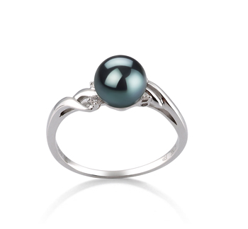 6-7mm AAA Quality Japanese Akoya Cultured Pearl Ring in Andrea Black 6-7mm AAA Quality Japanese Akoya Cultured Pearl Ring in Andrea Black
